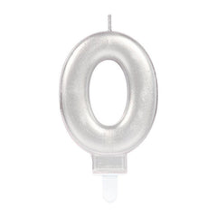 Nessiworld 0 Number Candle Silver Color