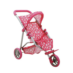 0663 Polka Dot Patterned, 3 Wheeled and Canopy Toy Stroller - Sunman
