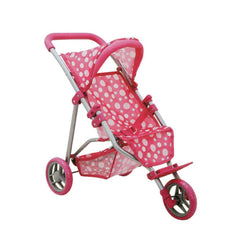 0663 Polka Dot Patterned, 3 Wheeled and Canopy Toy Stroller - Sunman