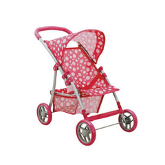 0664 Polka Dot Patterned, 4 Wheeled and Canopy Toy Stroller - Sunman