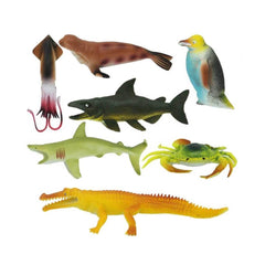 1000713 Ocean Animals 7-Piece Animal Playset in Bag - Sunman