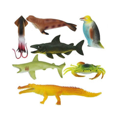 1000713 Ocean Animals 7-Piece Animal Playset in Bag - Sunman