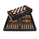 Nessiworld 1021828 Star Antique Clover Mother of Pearl Backgammon Set