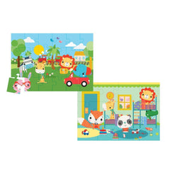 13406 KS Fisher-Price Baby Puzzle - Chemin de fer et heure du coucher / Puzzle 12+24 pièces / +4 ans