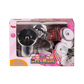 Nessiworld 1818-3 Steel Pots and Pans Set 8 Pieces - Vardem Toys