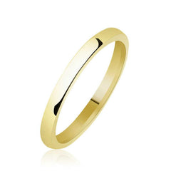 2 mm Flat Domed Gold Silver Wedding Ring