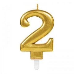 Nessiworld 2 Number Candle Gold Color