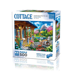 Nessi World 20053 Colorful House Near The Lake 500 Piece Puzzle -KS Puzzle