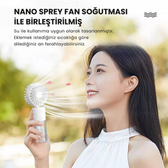 Meanyou 3’ü 1 Arada Şarjlı El Tipi Soğutucu Fan – Spreyli Nemlendirici Boyun Askılı Mini Taşınabilir Klima Fanı