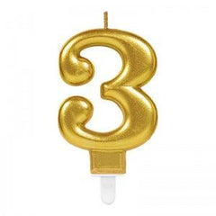 Nessiworld 3 Number Candle Gold Color