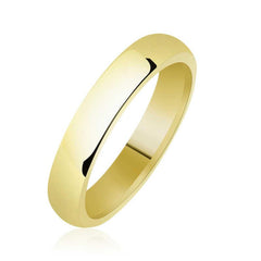 4 mm Flat Domed Gold Silver Wedding Ring