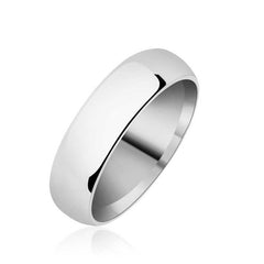 5 mm Flat Domed Silver Wedding Ring