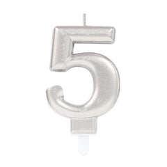 Nessiworld 5 Number Candle Silver Color