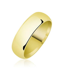 6 mm Flat Domed Gold Silver Wedding Ring