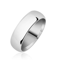 6 mm Flat Domed Silver Wedding Ring