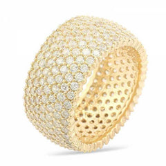 Silver 7 Row Gold Plated Full Circle Women's Ring