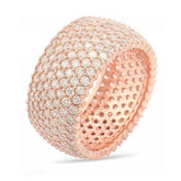 Bague pour femme en argent avec 7 rangs de rose et cercle complet