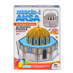 Nessiworld 8209 Masjid al-Ahka 3D Wooden Puzzle and Coloring -Totteriq