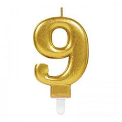 Nessiworld 9 Number Candle Gold Color