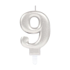 Nessiworld 9 Number Candle Silver Color