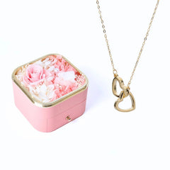 Meanyou Sonsuz Mutluluk Gül Kutusu & Kişiye Özel Kolye