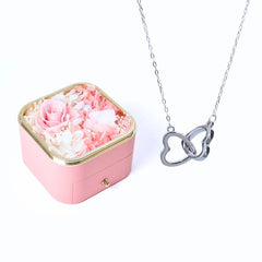 Meanyou Sonsuz Mutluluk Gül Kutusu & Kişiye Özel Kolye