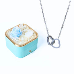 Meanyou Sonsuz Mutluluk Gül Kutusu & Kişiye Özel Kolye