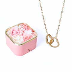 Meanyou Sonsuz Mutluluk Gül Kutusu & Kişiye Özel Kolye