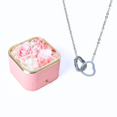 Meanyou Sonsuz Mutluluk Gül Kutusu & Kişiye Özel Kolye