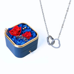 Meanyou Sonsuz Mutluluk Gül Kutusu & Kişiye Özel Kolye
