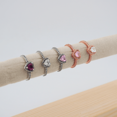 Meanyou Gift Rose Bear Heart Ring Promise Ring
