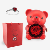 Meanyou Gift Rose Bear Heart Ring Promise Ring