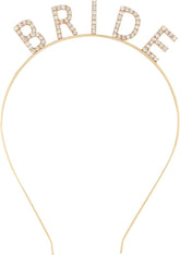 Nessiworld Gold Gold Color Bachelorette Crystal Stone Bride Crown Imported 16x10 cm