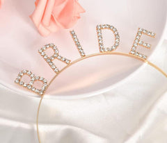 Nessiworld Gold Gold Color Bachelorette Crystal Stone Bride Crown Imported 16x10 cm