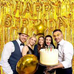 Nessiworld Altın Gold Renk Ekstra Metalize Parlak Saçaklı Arka Fon Perde İthal A Kalite 1x2 Metre