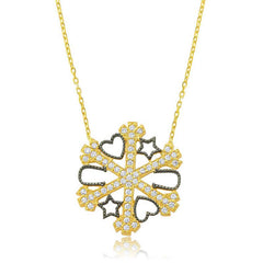Silver Snowflake Lucky Lady Necklace
