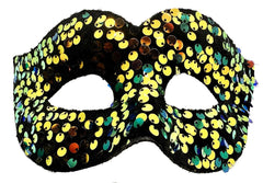 Nessiworld Gold Color Elastic Back Sequined Prom After Party Mask