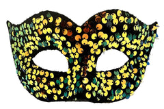Nessiworld Gold Color Elastic Back Sequined Prom After Party Mask
