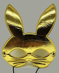 Rabbit Mask Made of Gold Color Fabric Material 25X17 cm