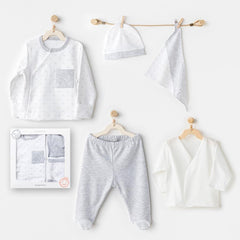 Nessiworld AC24720 Newborn Wawa Boys 5'Li Hastane Çıkış Seti White