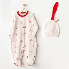 Nessiworld Andywawa AC25346 Penguin Baby Romper Set Ecru