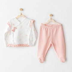 Nessiworld Andywawa AC25508 Side Snap Set Love Family 2-Piece Zıbın Set Salmon