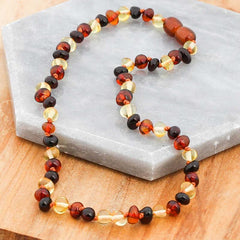 Collier de dents en ambre pour bébé