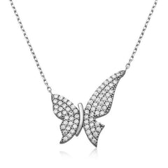 Silver Butterfly Women's Necklace