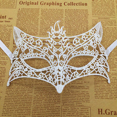 Nessiworld White Color Lace Cut Lace Embroidered Prom Party Mask No 7