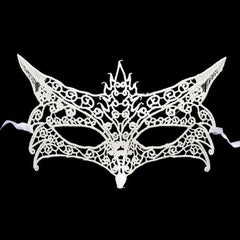 Nessiworld White Color Lace Cut Lace Embroidered Prom Party Mask No 7