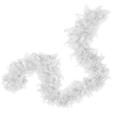Nessiworld White Color Fluffy Furry Otrich Boa Decoration Feather 180 CM