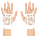 Nessiworld White Color Short Length Mesh Knitted Gloves