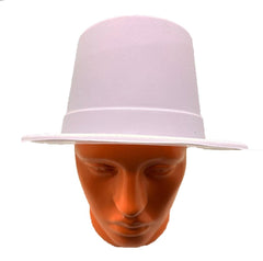 Nessiworld White Color Plastic Nubuck Velvet Flock Coated Felt Hat 11 cm
