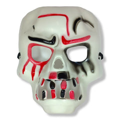 Masque de crâne Nessi World blanc coloré avec dents d'horreur 30 x 22 cm